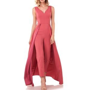 Kay Unger Avery Maxi Romper in Pink Rose NWT Size 8